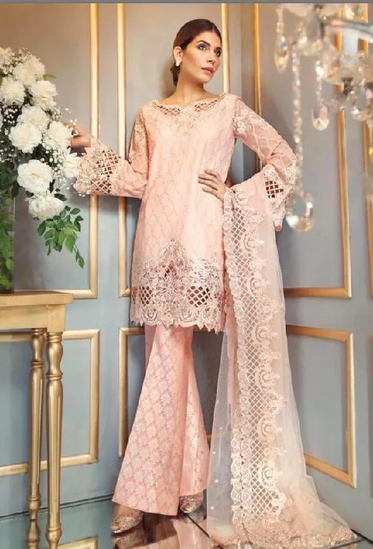Stunning Baby Pink Color Chiffon and Net Dress by Anaya- C857