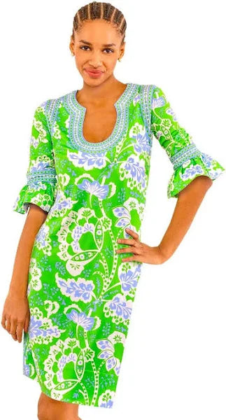 Green & Blue Floral Dress