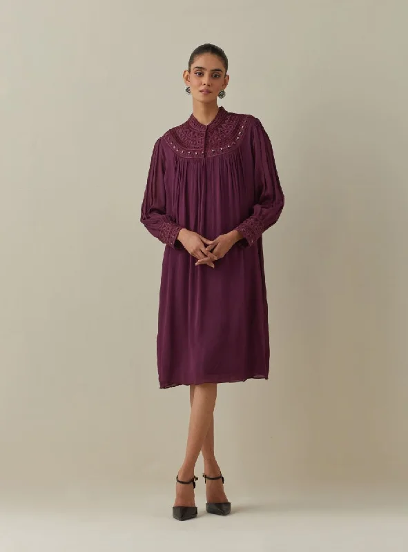 Rachel wine dress