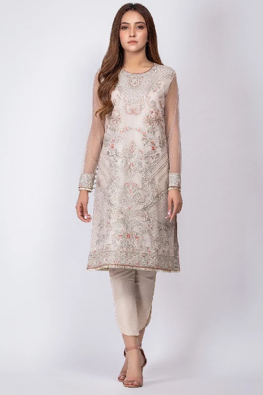 Alluring Pakistani designer dress in grey color # P2217