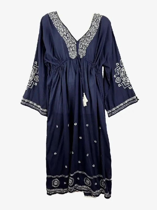 Naudic Navy Safari Embroidery Dress Size XXXL