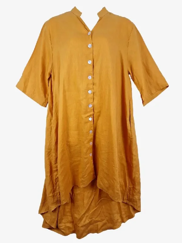 Dragonfly Designs Mango Linen Shell Button Dress Size XL