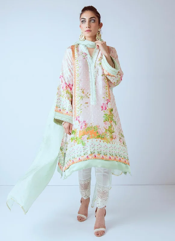 Beautiful Pakistani printed dress in lavish pink color # P2275