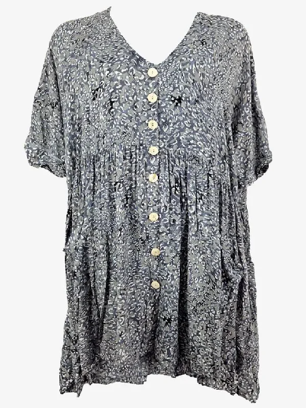 Haven Grey Leopard Summer Swing Dress Size OSFA