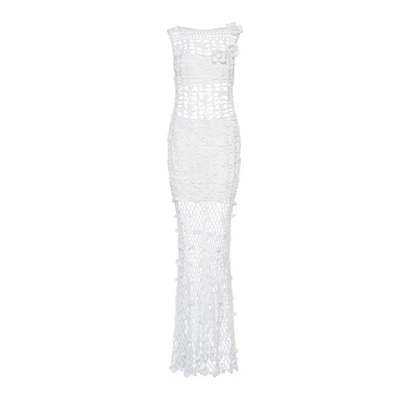 White Vanilla Handmade Maxi Crochet Dress