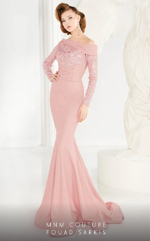MNM Couture 2578 Long Formal Mermaid Beaded Evening Dress