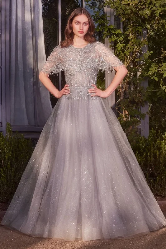 Andrea & Leo A1444 Formal Long Ball Gown Capelet Prom Dress