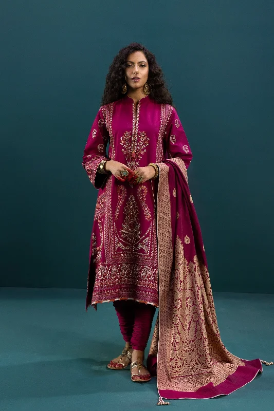 Embellished Purple Salwar Kameez Pakistani Eid Dresses