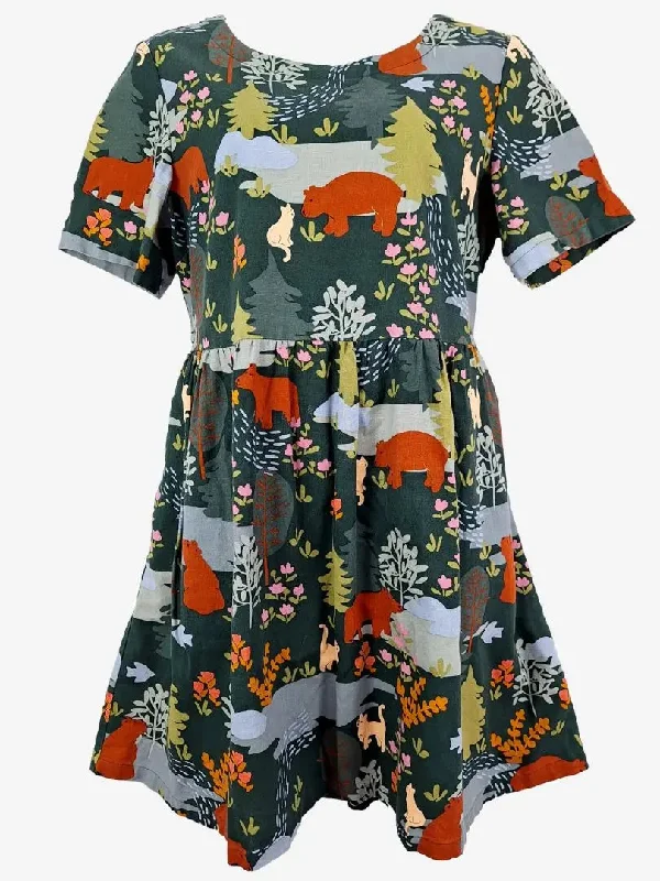 Princess Highway Cosy Forest Linen Blend Dress Size 14