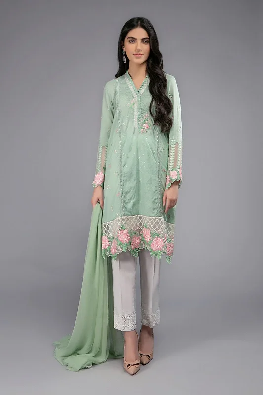Maria B Eid Dress in Light Green Color #M9038
