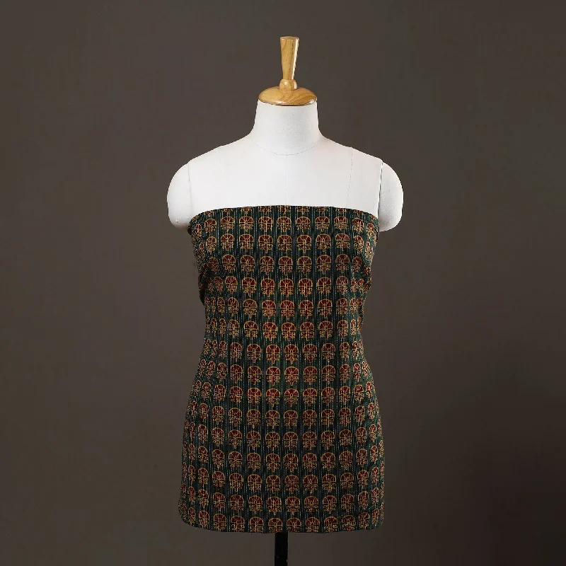 Green - Tagai Work Cotton 2pc Ajrakh Dress Material 02