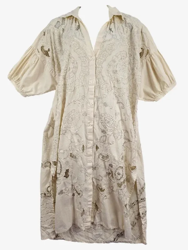 Free People Cottage Luxe Embroidered Dress Size M
