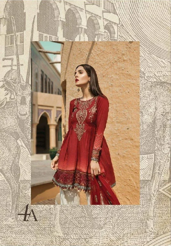 Trendy Indian Style Lawn Designer Frock Dress Net Dupatta -L1162