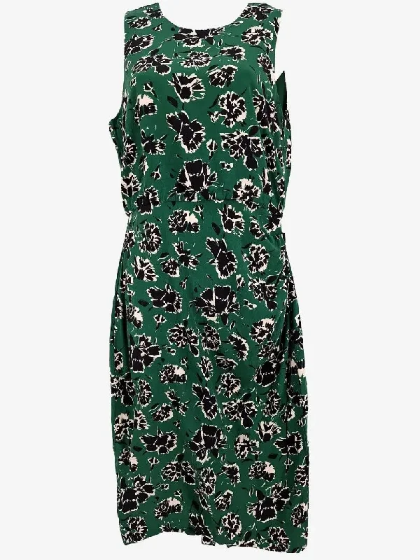Cue Forest Green Flower Dress Size 10