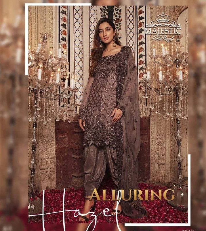 Royal Embroidered Pakistani Eid Dress in Hazel Color - C 1664