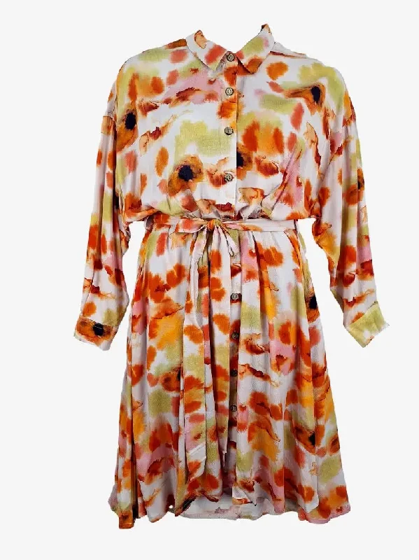 Nancybird Relaxed Watercolour Button-Up Dress Size 16