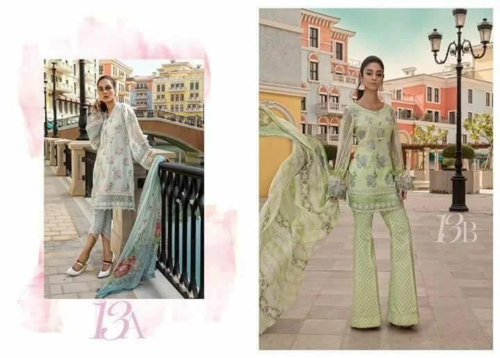 Pakistani Lawn dress with Chiffon Dupatta by Maria. B - L 1166