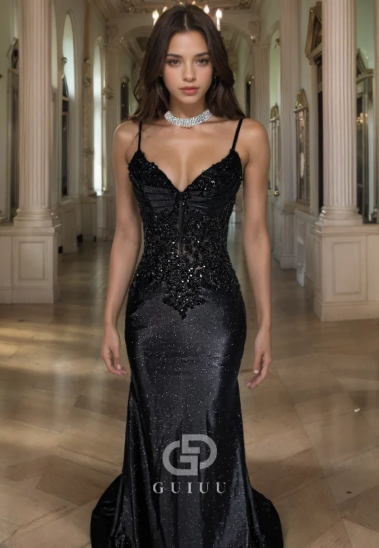 Mermaid Strapless Sleeveless Sequined and Beaded Court Train Prom Party Dress Tunics Chinos classic Mermaid Strapless Sleeveless Sequined and Beaded Court Train Prom Party Dress Tunics Chinos classic