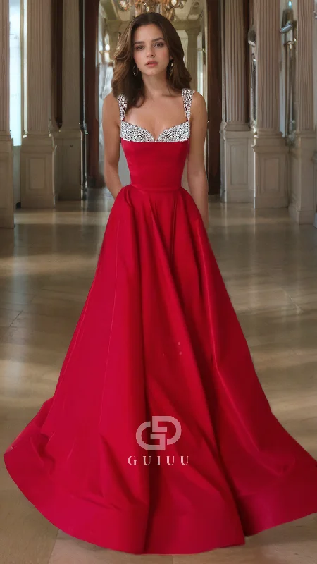 Sexy&Hot Sweetheart A-Line Ruched Prom Dress Beaded Evening Dress with Straps Tunics Brand named Sexy&Hot Sweetheart A-Line Ruched Prom Dress Beaded Evening Dress with Straps Tunics Brand named