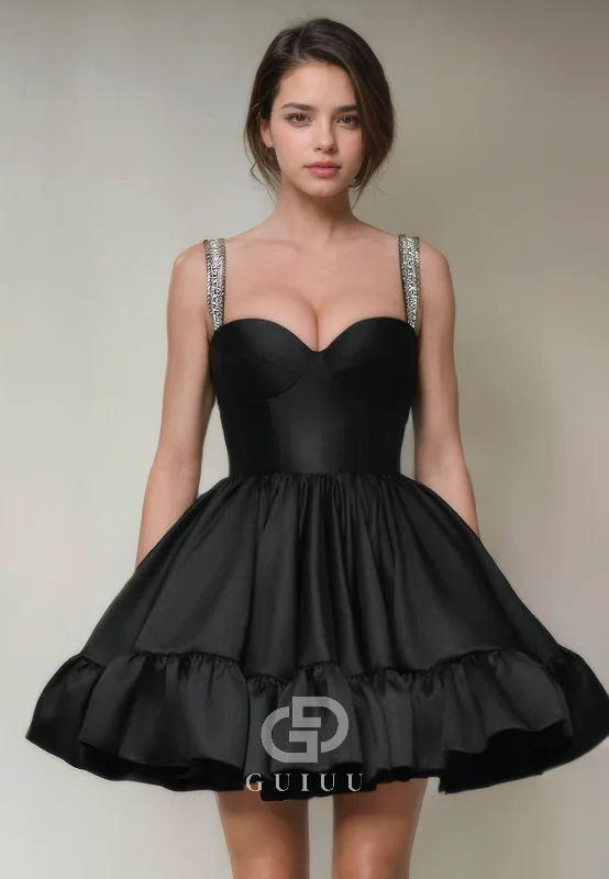 A-Line Strapless Straps Sleeveless Lace Up Short Homecoming Party Dress Tunics Sophisticated sleek A-Line Strapless Straps Sleeveless Lace Up Short Homecoming Party Dress Tunics Sophisticated sleek