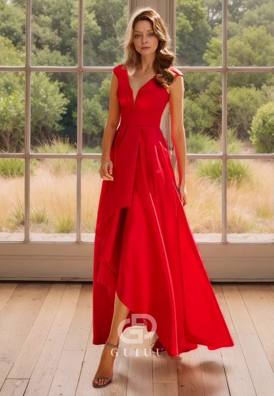 Sexy V-Neck A-Line Ruched Mother of Bride Dress Ruffled Evening Dress Tunics Denim casual Sexy V-Neck A-Line Ruched Mother of Bride Dress Ruffled Evening Dress Tunics Denim casual