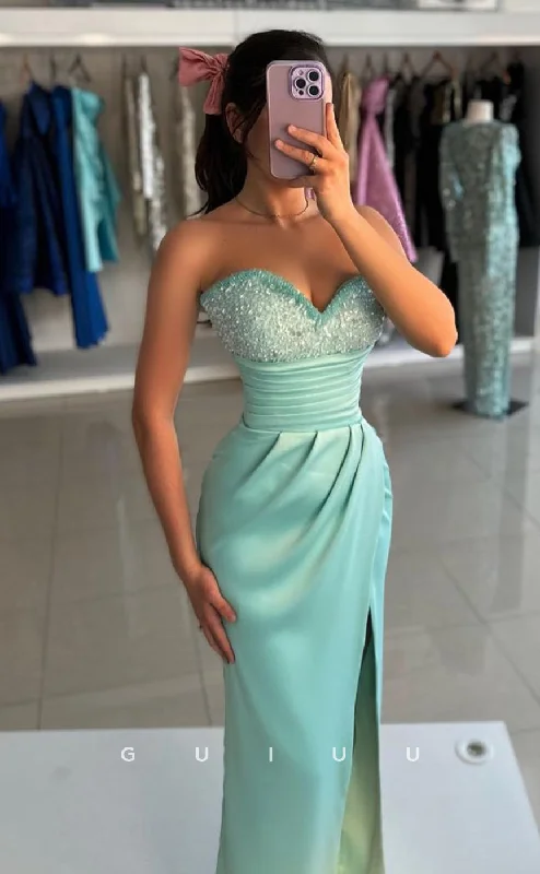 G4236 - Sheath Strapless Sleeveless Beaded Sequined Long Prom Party Dress Tunics Distressed trendy G4236 - Sheath Strapless Sleeveless Beaded Sequined Long Prom Party Dress Tunics Distressed trendy