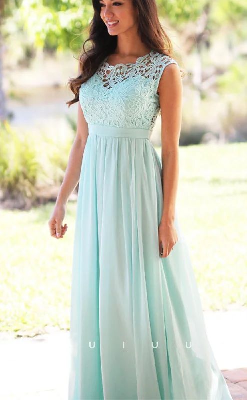 G4642 -  Chic & Modern Sleeveless Appliques Back Zipper Long Prom Party Dress A-Line Day Work