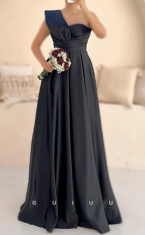 G4711 - A-Line One Shoulder Sleeveless Pleated Formal Evening Dress Tunics Practical durable G4711 - A-Line One Shoulder Sleeveless Pleated Formal Evening Dress Tunics Practical durable