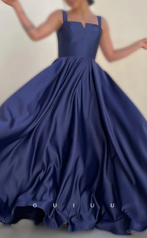 G4712 - A-Line Square Neck Straps Sleeveless Stain Formal Evening Dress Tunics Stylish elegant G4712 - A-Line Square Neck Straps Sleeveless Stain Formal Evening Dress Tunics Stylish elegant