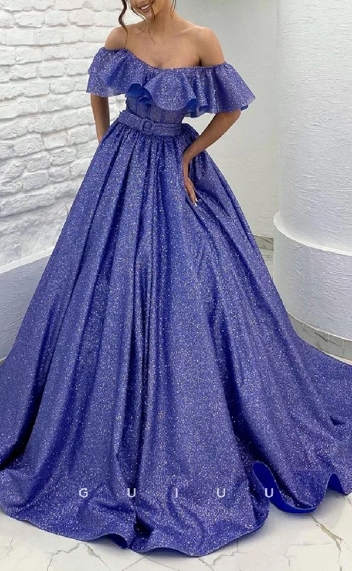 G2829 - Chic & Elegant A-Line Off-Shoulder Glitter Long Prom Evening Dress Tunics Bestseller popular G2829 - Chic & Elegant A-Line Off-Shoulder Glitter Long Prom Evening Dress Tunics Bestseller popular