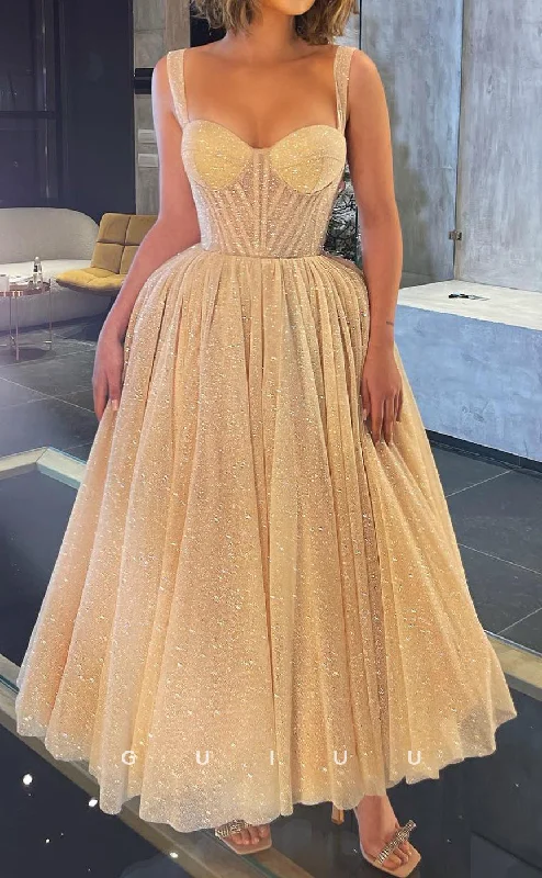 G2860 - A-Line Sparkle Sweetheart Straps Sheer Champagne Prom Evening Dress Turtleneck Neckline Stylish G2860 - A-Line Sparkle Sweetheart Straps Sheer Champagne Prom Evening Dress Turtleneck Neckline Stylish