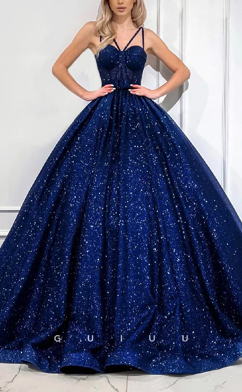 G2868 - Elegant & Luxurious Glitter A-Line Sweetheart Straps Prom Evening Dress Mermaid Tail Wedding G2868 - Elegant & Luxurious Glitter A-Line Sweetheart Straps Prom Evening Dress Mermaid Tail Wedding