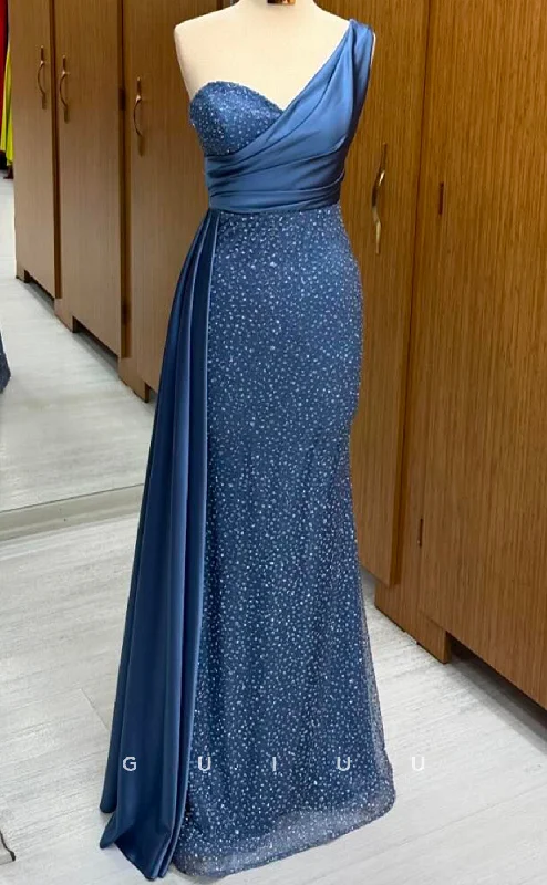 G2962 - Sheath One Shoulder Sleeveless Fully Sequined Long Prom Party Dress Tunics Versatile functional G2962 - Sheath One Shoulder Sleeveless Fully Sequined Long Prom Party Dress Tunics Versatile functional