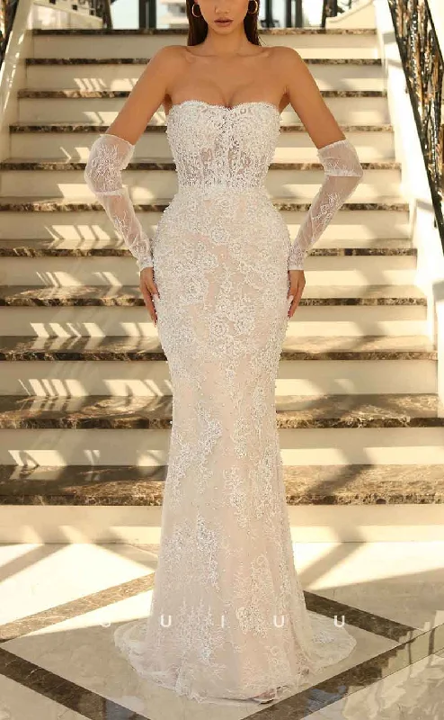 G3103 - Elegant & Sheath Strapless Lace Beaded Long Formal Prom Evening Dress Tunics Distressed trendy G3103 - Elegant & Sheath Strapless Lace Beaded Long Formal Prom Evening Dress Tunics Distressed trendy