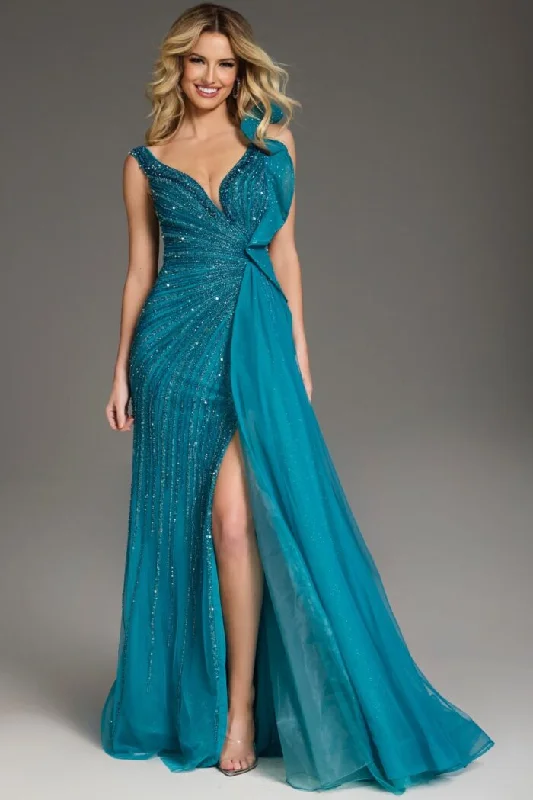 Jovani 44846 Long Fitted Formal Evening Dress Tunics Fleece cozy