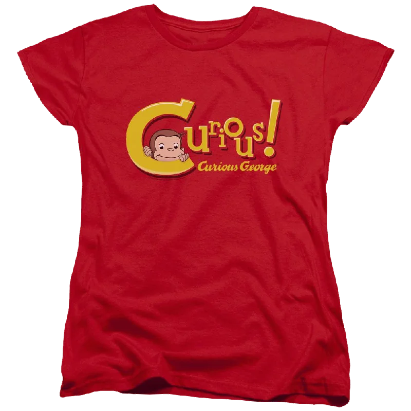 Curious George Curious - Women's T-Shirt Graphic Embroidered Appliqued Graphic Embroidered Appliqued