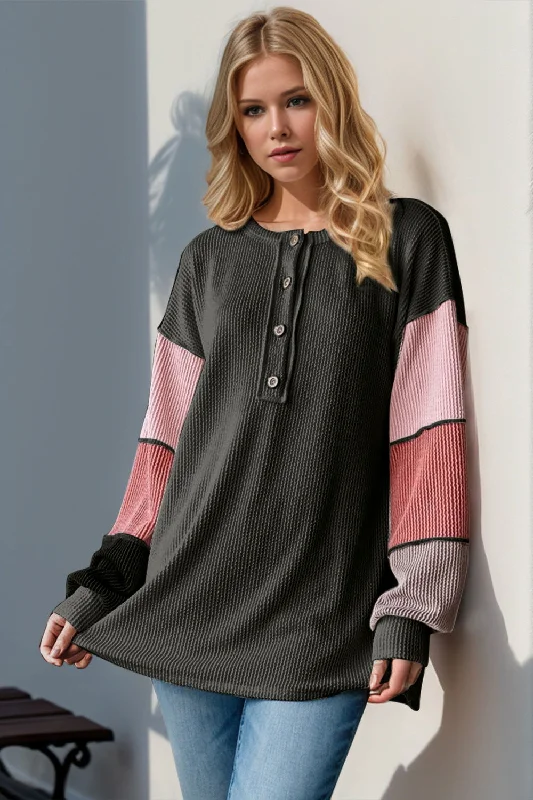 Double Take Full Size Color Block Round Neck Long Sleeve T-Shirt Fleece Fabric Down Fabric Feather Fabric Fleece Fabric Down Fabric Feather Fabric Double Take Full Size Color Block Round Neck Long Sleeve T-Shirt Fleece Fabric Down Fabric Feather Fabric Fleece Fabric Down Fabric Feather Fabric