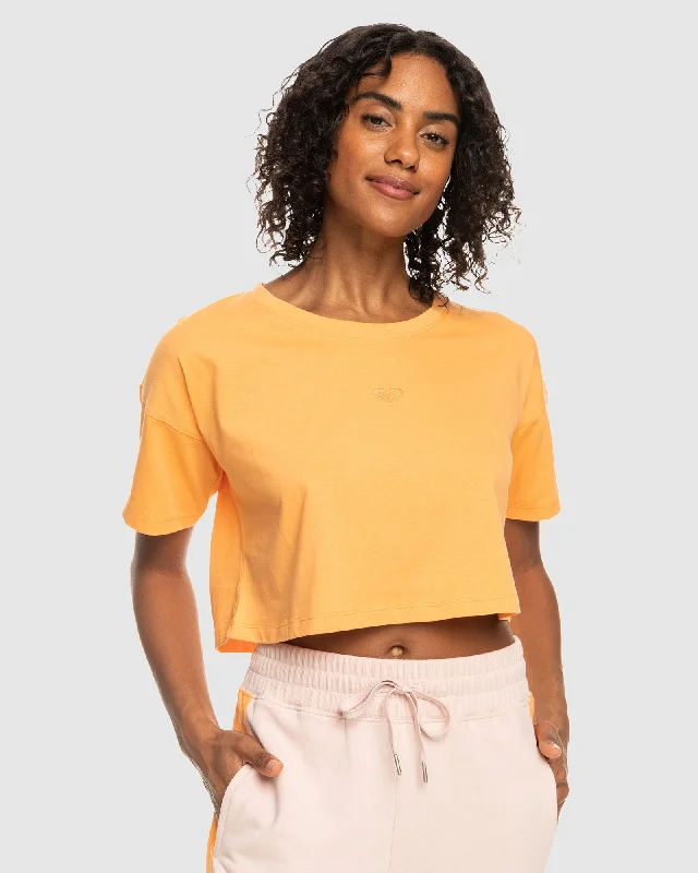 Womens Essential Crop Tee T-Shirt Solid Color Striped Floral Solid Color Striped Floral Womens Essential Crop Tee T-Shirt Solid Color Striped Floral Solid Color Striped Floral