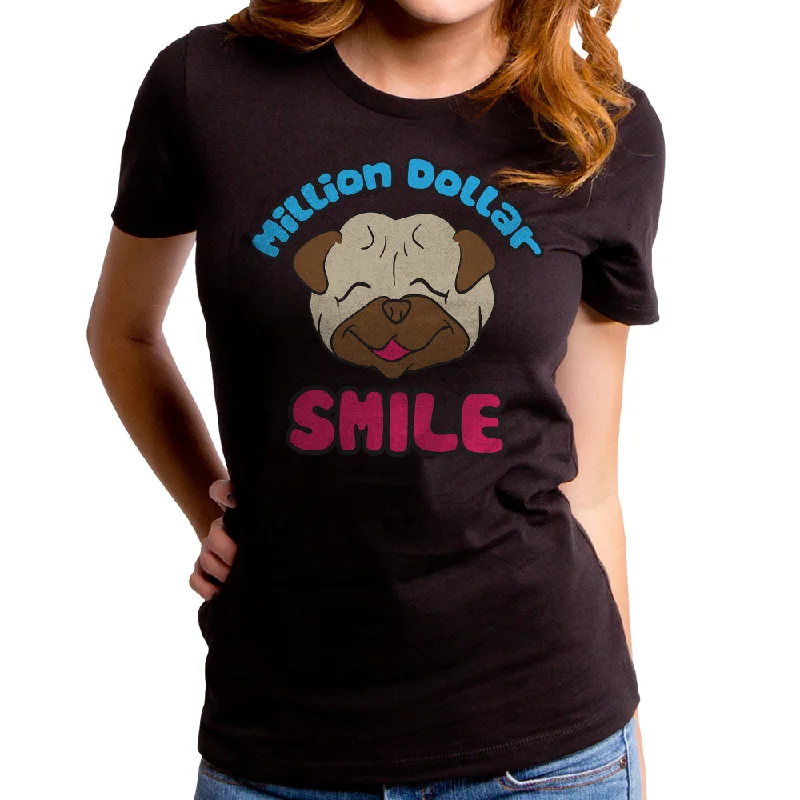 Million Dollar Pug Women's T-Shirt Graphic T-Shirt Round Neck Polyester Graphic T-Shirt Round Neck Polyester Million Dollar Pug Women's T-Shirt Graphic T-Shirt Round Neck Polyester Graphic T-Shirt Round Neck Polyester