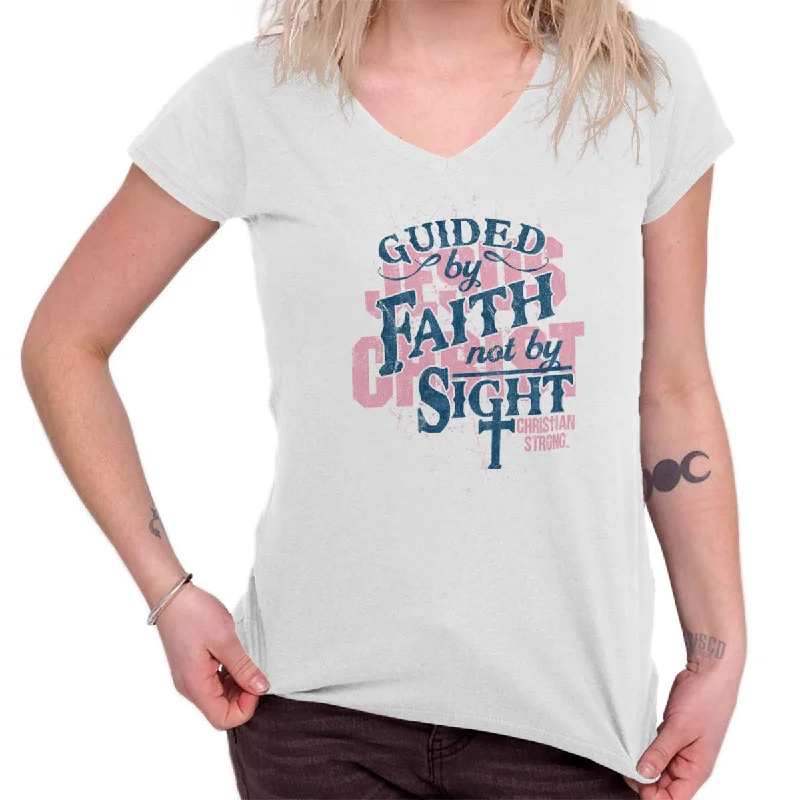 Guided by Faith Junior Fit V-Neck T-Shirt Cashmere Blend Cotton Blend Poly Blend Cashmere Blend Cotton Blend Poly Blend