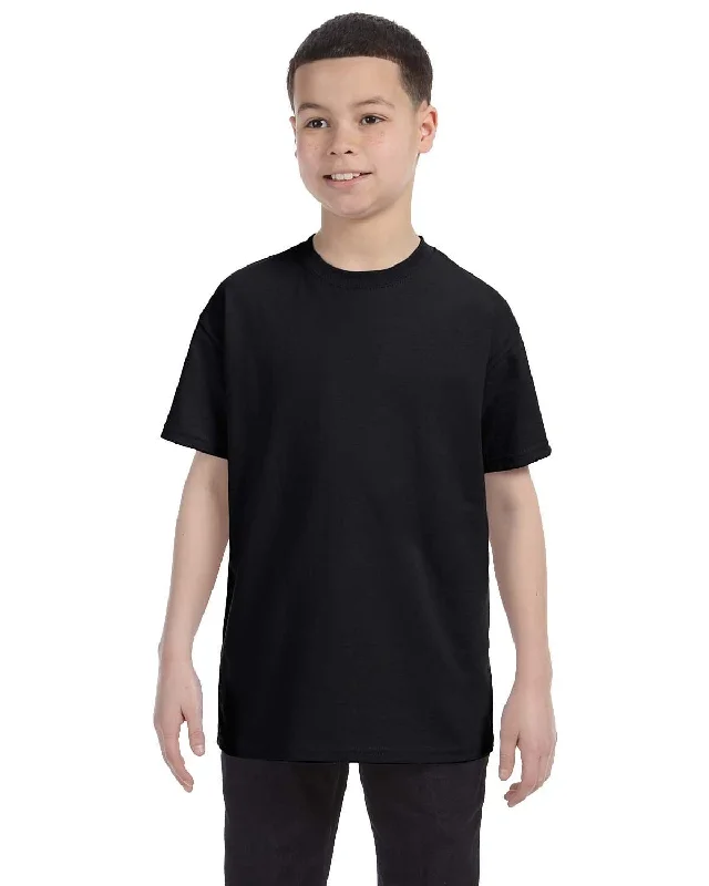 Hanes Youth Authentic-T T-Shirt | Black V-Neck T-Shirt Long Sleeve Cotton V-Neck T-Shirt Long Sleeve Cotton