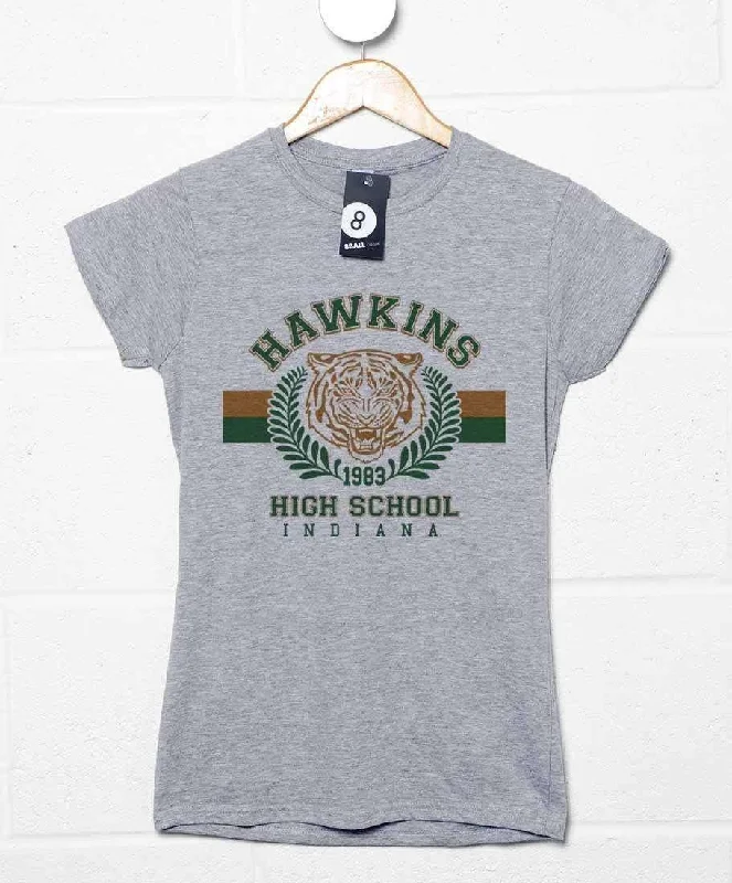 Hawkins High School T-Shirt for Women Solid Print Embellished Solid Print Embellished