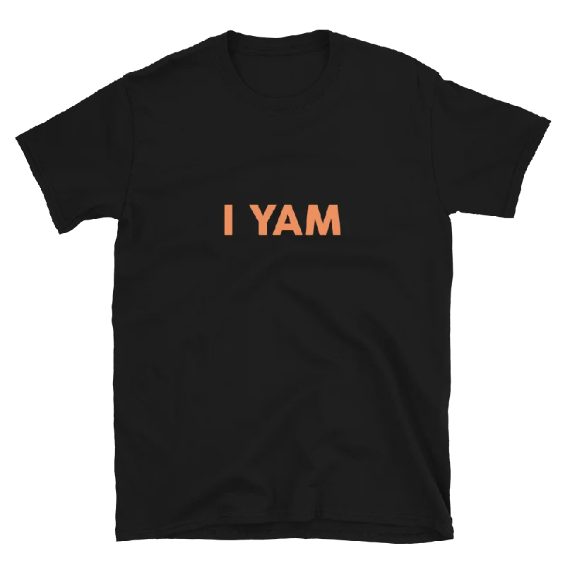 I Yam Unisex Tee Asymmetrical Pockets Print Asymmetrical Pockets Print