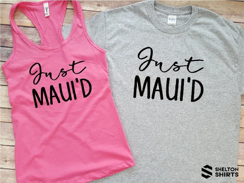 Just Maui'd Honeymoon Tank Top and Hubby T-Shirt - Set of 2 shirts V-Neck T-Shirt Long Sleeve Cotton V-Neck T-Shirt Long Sleeve Cotton Just Maui'd Honeymoon Tank Top and Hubby T-Shirt - Set of 2 shirts V-Neck T-Shirt Long Sleeve Cotton V-Neck T-Shirt Long Sleeve Cotton