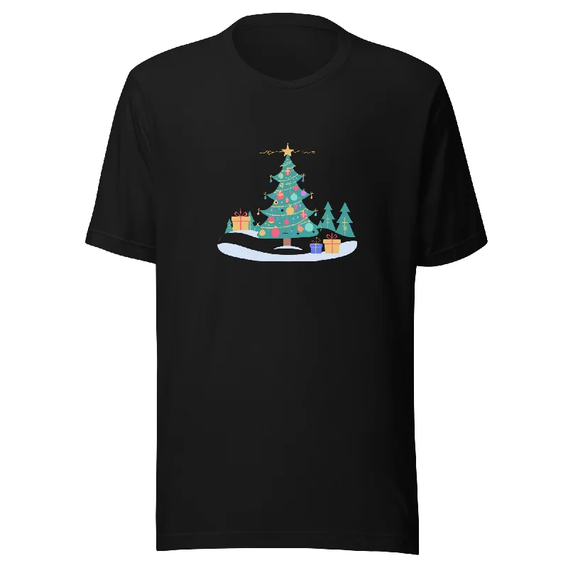 Merry & Bright Christmas Graphic Women Staple Eco T-Shirt Anti-Pilling Machine Wash Handmade Anti-Pilling Machine Wash Handmade