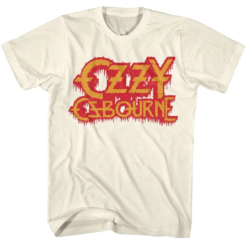 OZZY OSBOURNE Eye-Catching T-Shirt, Bleeding Logo Cotton Fabric Linen Fabric Terry Fabric Cotton Fabric Linen Fabric Terry Fabric