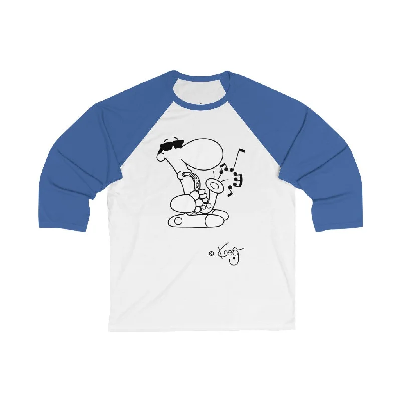 Sax Dude,Unisex 3\4 Sleeve Baseball Tee Embroidered Appliqued Beaded Embroidered Appliqued Beaded Sax Dude,Unisex 3\4 Sleeve Baseball Tee Embroidered Appliqued Beaded Embroidered Appliqued Beaded