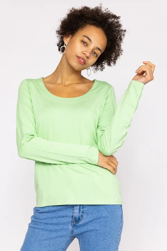 Scoop Neck Tee in Mint Thin T-Shirt Open Front Quick Dry Thin T-Shirt Open Front Quick Dry