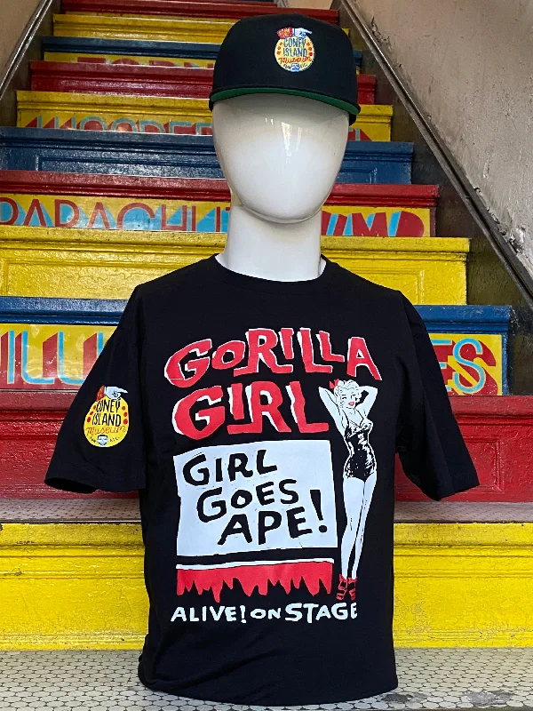 T-Shirt - Gorilla Girl - Unisex Black Cozy Warm Stylish Cozy Warm Stylish