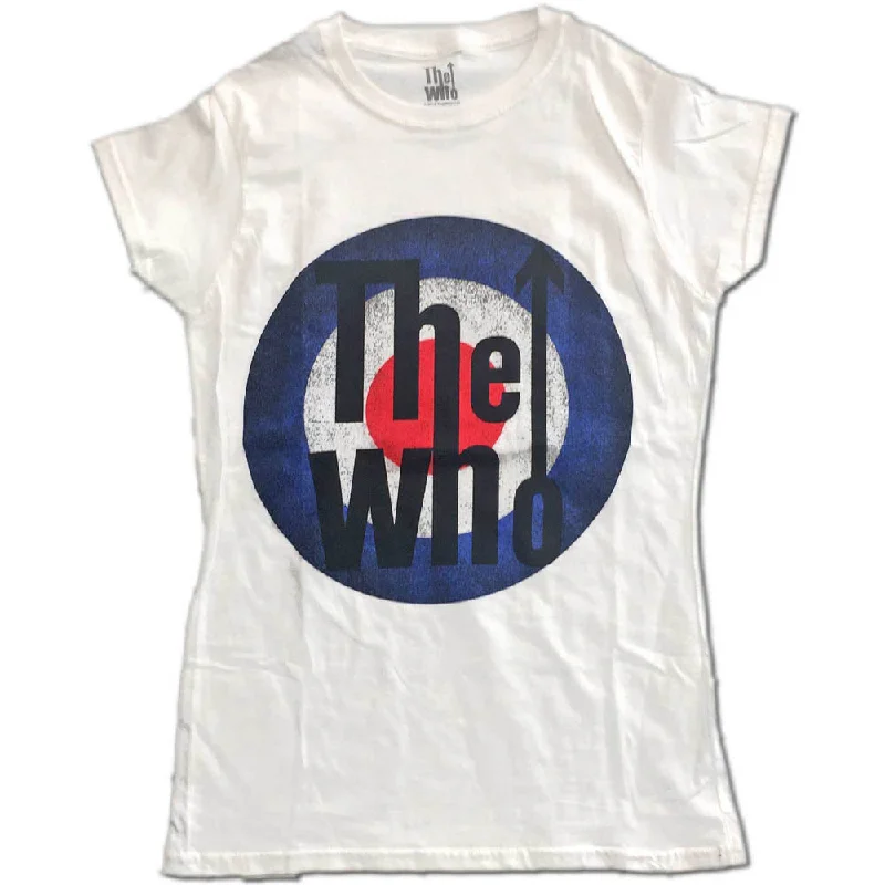 The Who Vintage Target Ladies T-Shirt Embroidered Appliqued Beaded Embroidered Appliqued Beaded